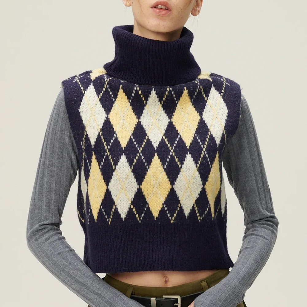 STORETS LUDI ARGYLE KNIT VEST